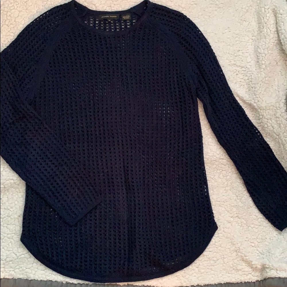 Jeanne Pierre navy blue small crew neck sweater